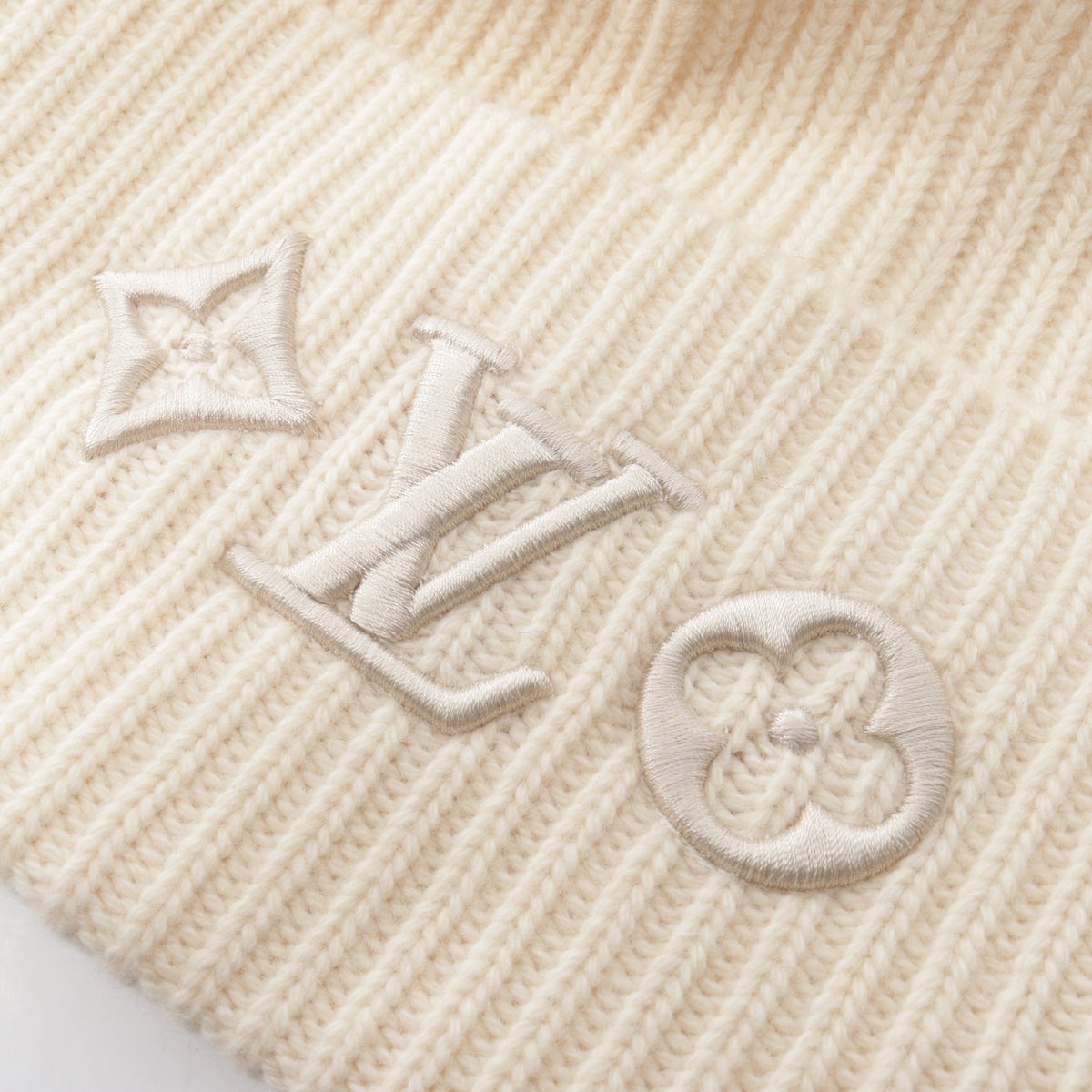 LV ヘッドライン ブロン ニットキャップ ビーニー ウール オフホワイト ルイヴィトン 財布・小物 LOUIS VUITTON