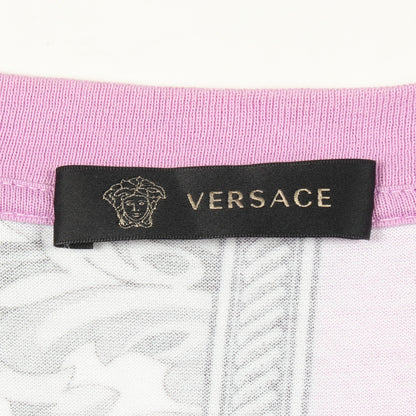 メデューサ 総柄 半袖Tシャツ コットン ホワイト ライトパープル ヴェルサーチ