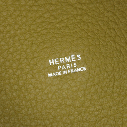 ピコタンGM アニスグリーン ハンドバッグ トリヨンクレマンス イエローグリーン シルバー金具 □I刻印 エルメス バッグ HERMES