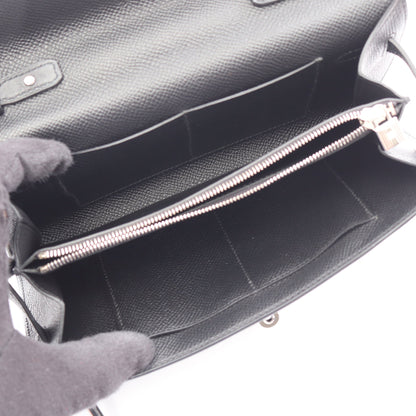 ケリートゥーゴー 別売りショルダーストラップ付き ショルダーウォレット ヴォーエプソン ブラック シルバー金具 K刻印 エルメス