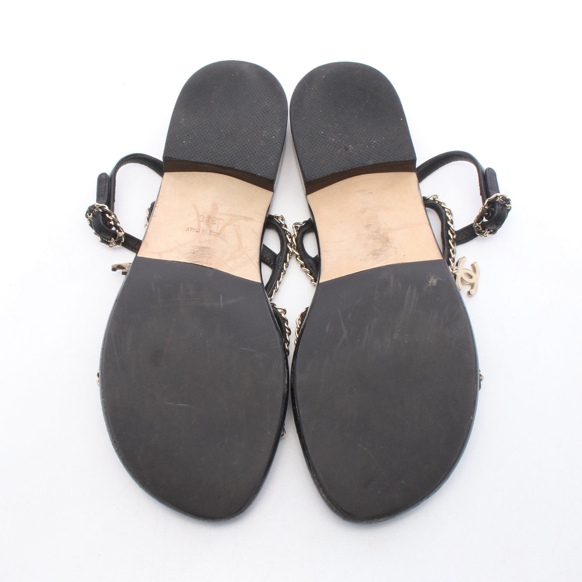 ココマーク チェーン サンダル レザー ブラック シャネル