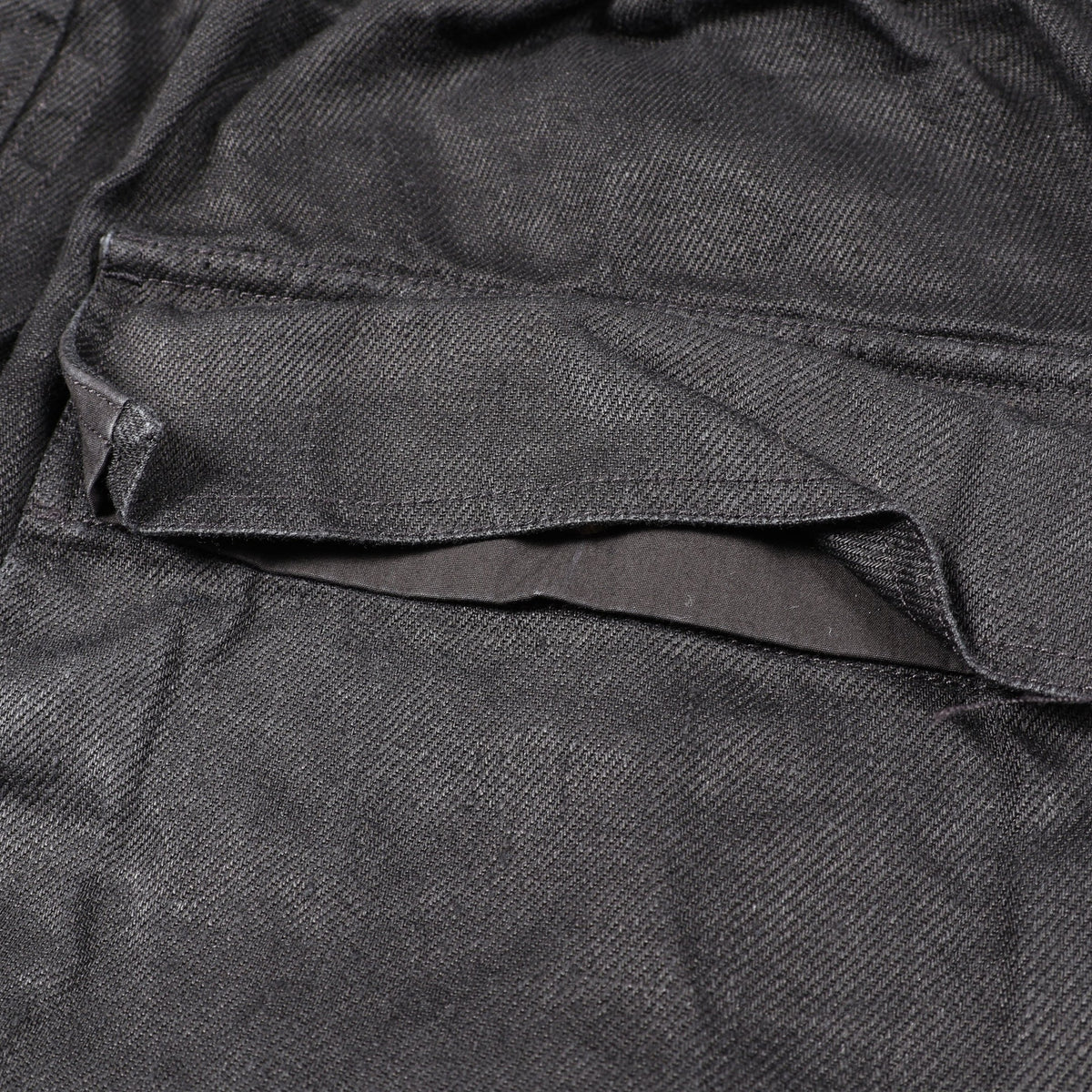DRAWSTRING SLIM LONG イージーパンツ リネン ブラック リックオウエンス