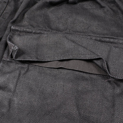DRAWSTRING SLIM LONG イージーパンツ リネン ブラック リックオウエンス