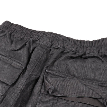 DRAWSTRING SLIM LONG イージーパンツ リネン ブラック リックオウエンス