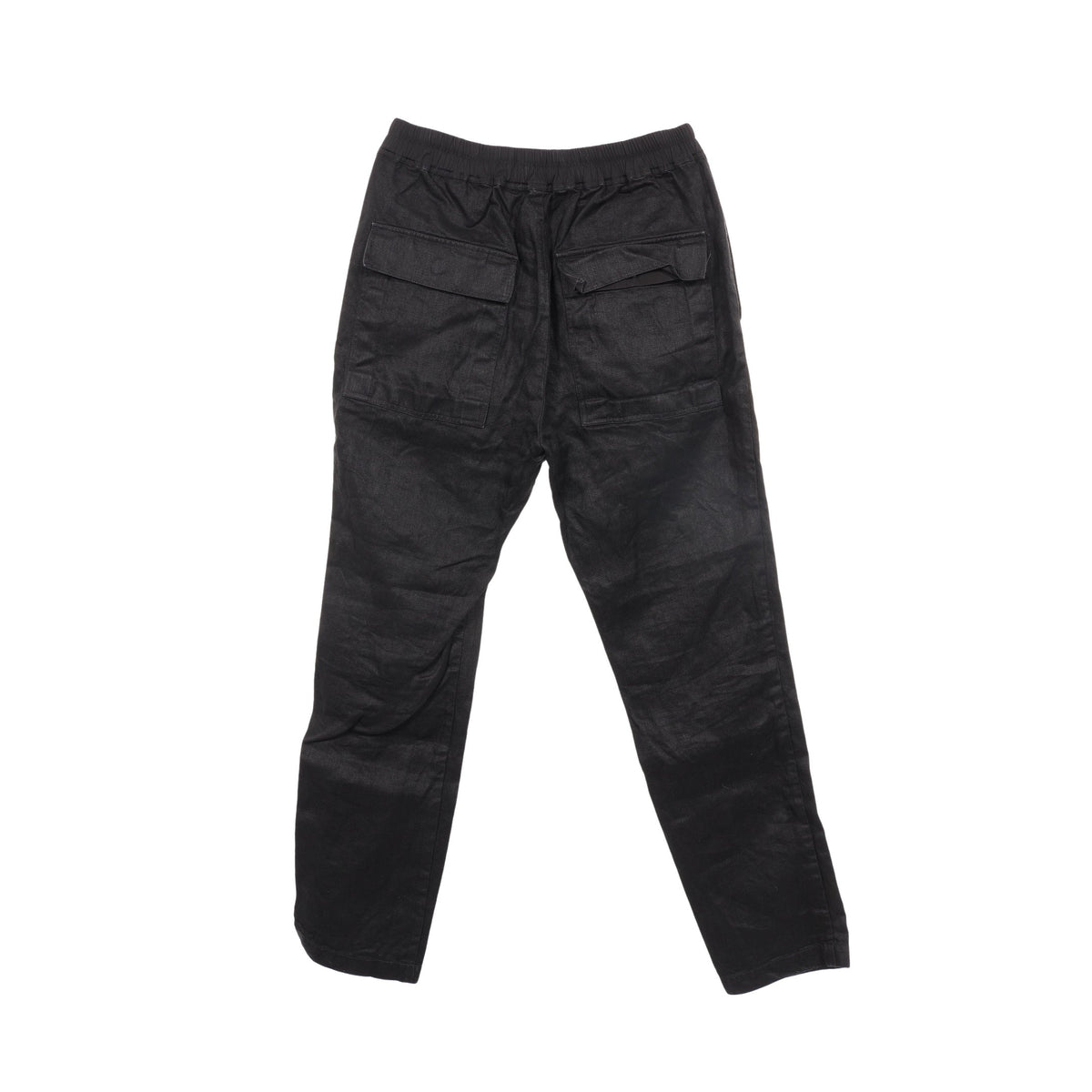 DRAWSTRING SLIM LONG イージーパンツ リネン ブラック リックオウエンス