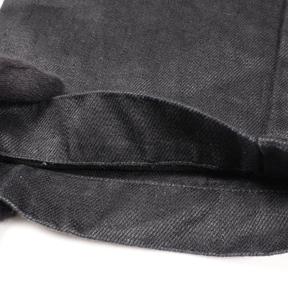 DRAWSTRING SLIM LONG イージーパンツ リネン ブラック リックオウエンス