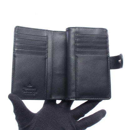 ZIP CARD WALLET オーブ 二つ折り財布 サフィアーノレザー ブラック ヴィヴィアンウエストウッド