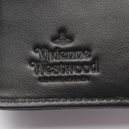 ZIP CARD WALLET オーブ 二つ折り財布 レザー ブラック ヴィヴィアンウエストウッド