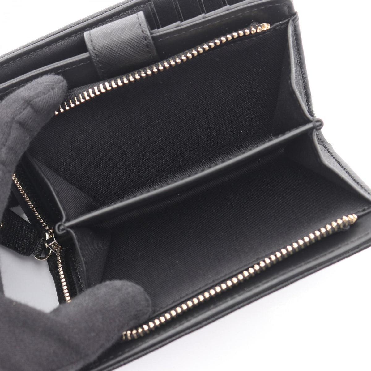 ZIP CARD WALLET オーブ 二つ折り財布 レザー ブラック ヴィヴィアンウエストウッド