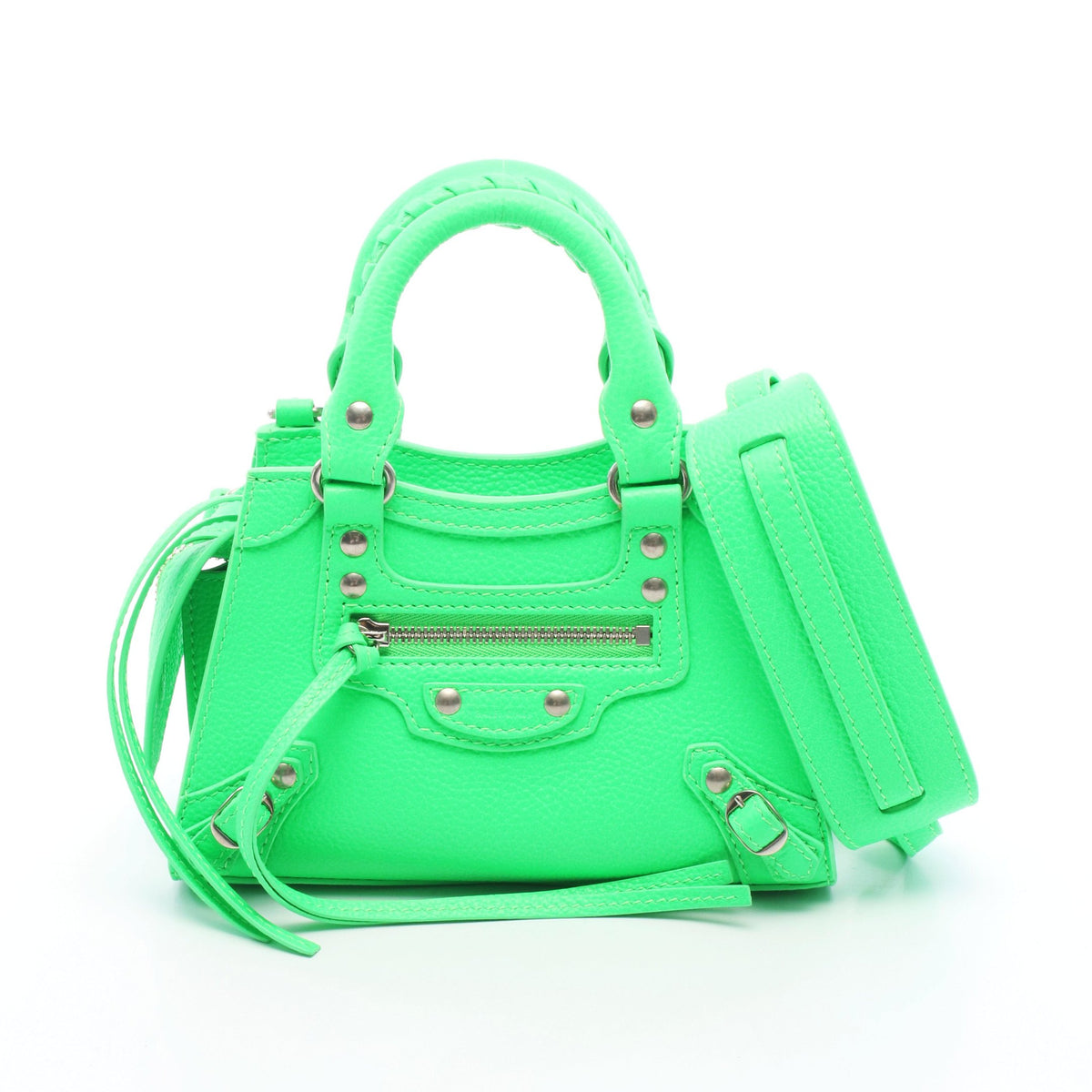 ネオ クラシック ナノ 2WAY ハンドバッグ レザー グリーン バレンシアガ バッグ BALENCIAGA