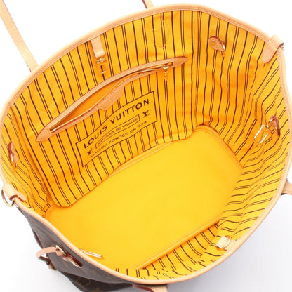 ネヴァーフル インサイドアウトMM モノグラム ジョーヌサフラン リバーシブル 2WAY ショルダーバッグ トートバッグ PVC レザー キャンバス ブラウン オレンジ ルイヴィトン