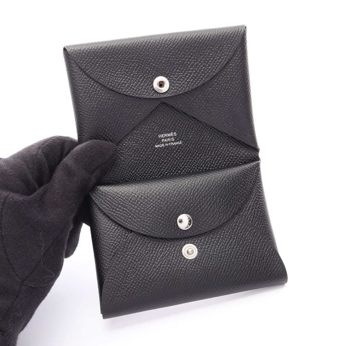 カルヴィデュオ コインケース ヴォーエプソン ブラック シルバー金具 W刻印 エルメス