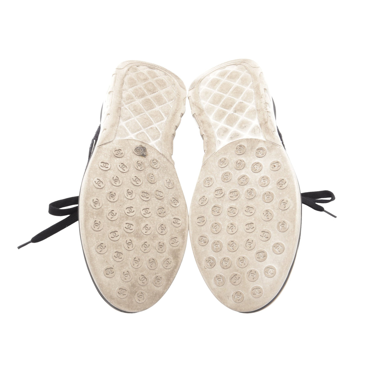 ココマーク シャギーニット スニーカー スエード ニットファブリック ブラック シャネル