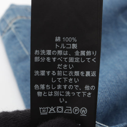 プリーテッド デニムスカート コットン ブルー コーチ