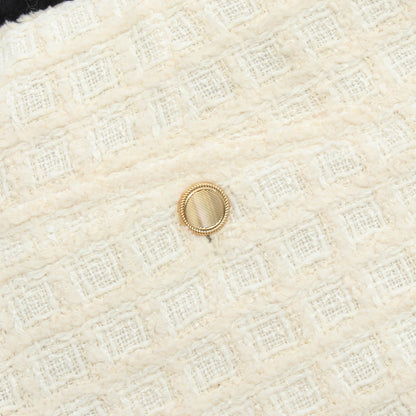 ツイード ショート パンツ コットン レーヨン オフホワイト ブラック グッチ