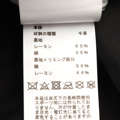 セリエボタン バケット ハット レザー ブラック エルメス