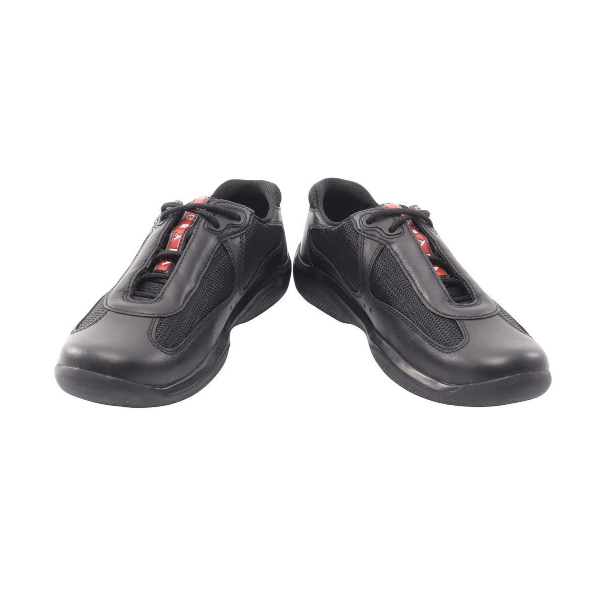 Americas Cup ローカットスニーカー ファブリック レザー ブラック プラダスポーツ リネアロッサ シューズ PRADA SPORT LINEA ROSSA