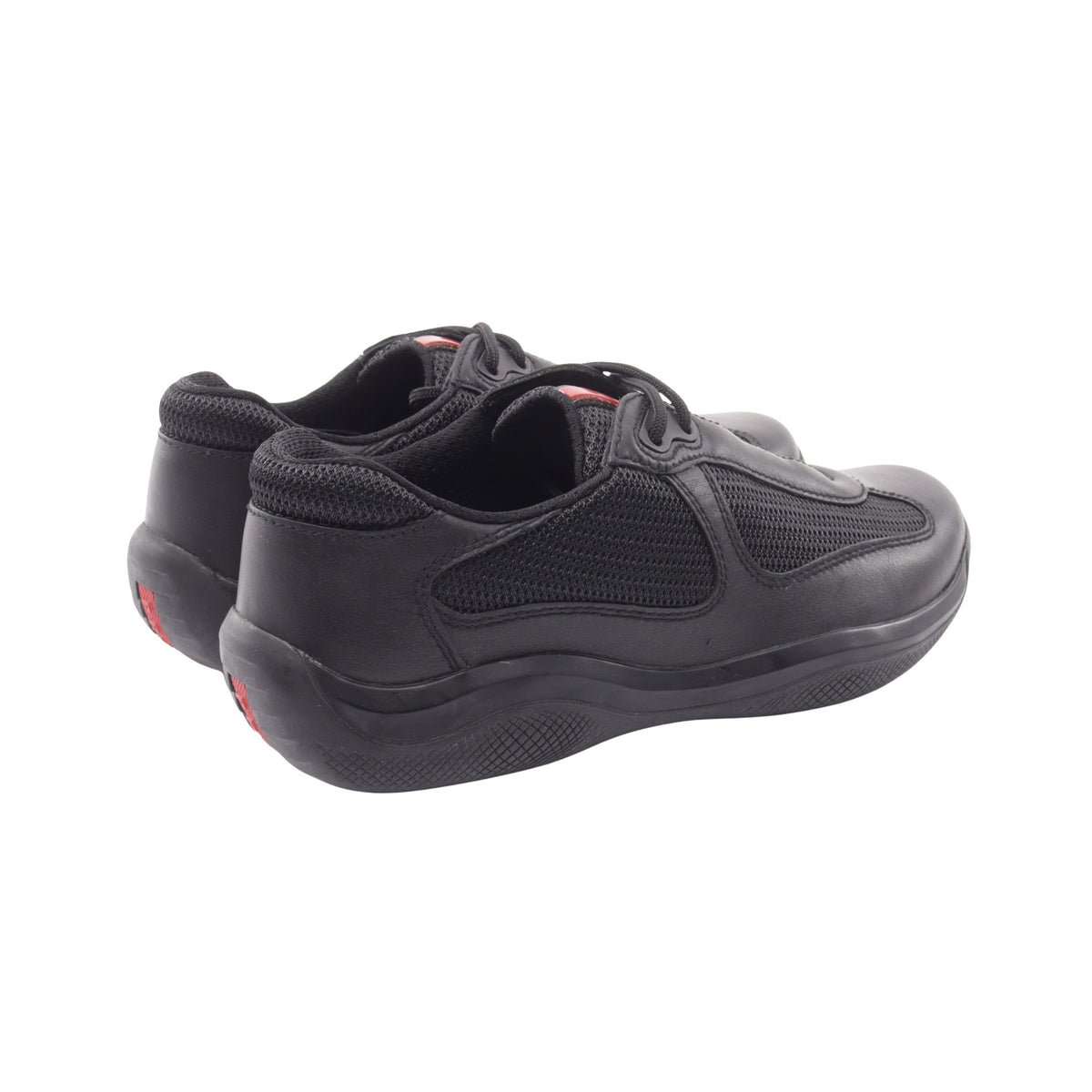 Americas Cup ローカットスニーカー ファブリック レザー ブラック プラダスポーツ リネアロッサ シューズ PRADA SPORT LINEA ROSSA