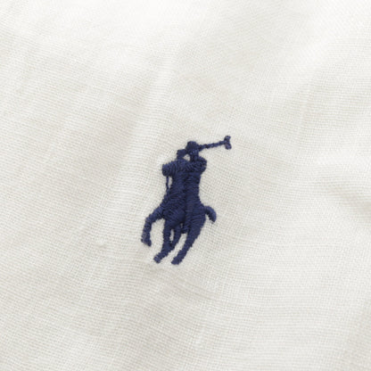 ポニー刺繍 長袖 シャツ リネン コットン ホワイト ラルフローレン