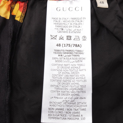 GGカレイドスコープ ハーフ パンツ シルク ブラック マルチカラー グッチ