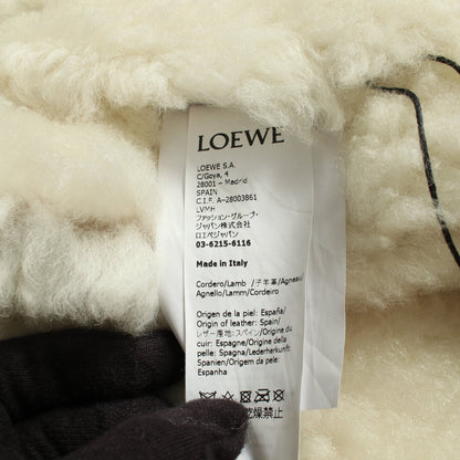 ボア ブルゾン レザージャケット レザー グレーブラウン ロエベ アウター LOEWE