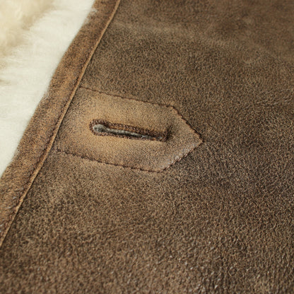 ボア ブルゾン レザージャケット レザー グレーブラウン ロエベ アウター LOEWE