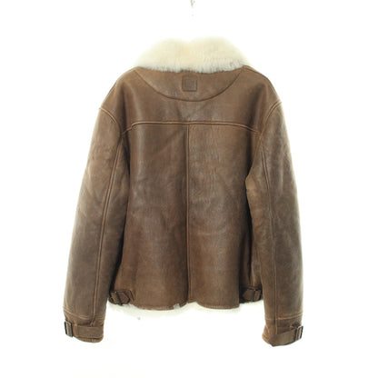 ボア ブルゾン レザージャケット レザー グレーブラウン ロエベ アウター LOEWE