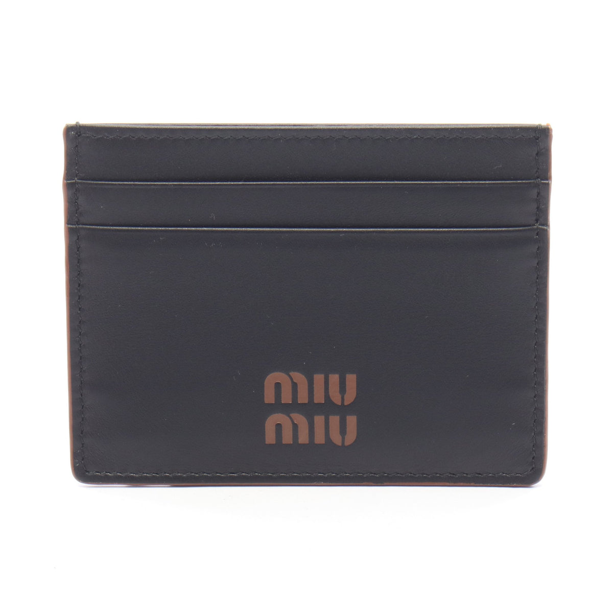 MATELASSE マテラッセ カードケース レザー ブラック ブラウン ミュウミュウ 財布・小物 miu miu