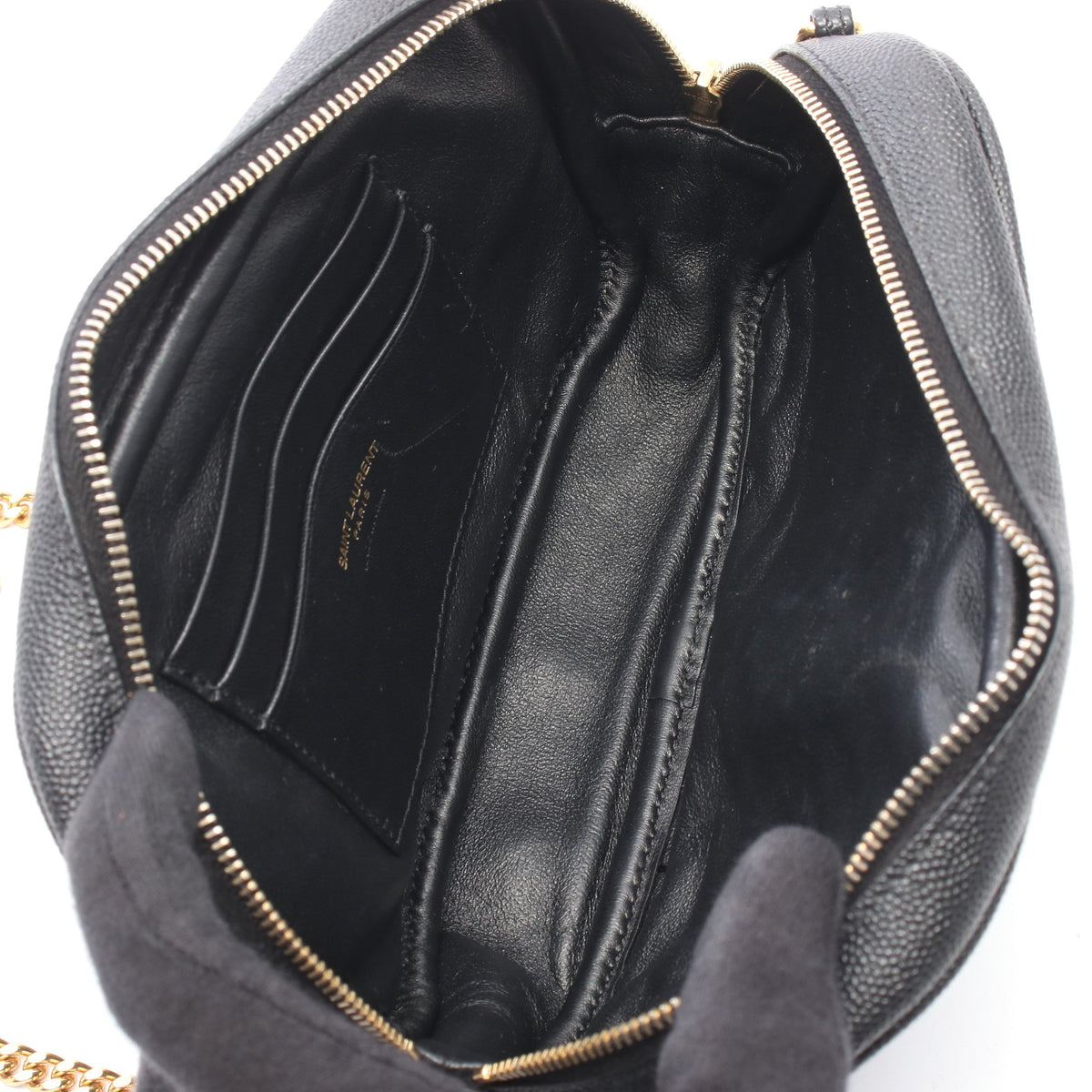 Lou mini ルー ミニ チェーンショルダーバッグ レザー ブラック サンローランパリ バッグ SAINT LAURENT PARIS