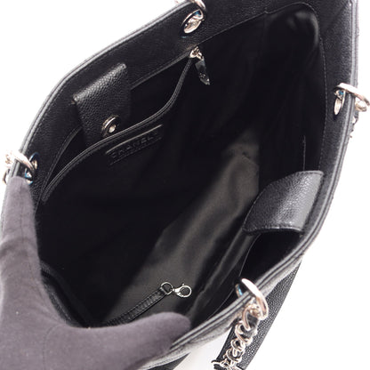 マトラッセ チェーンショルダーバッグ チェーントートバッグ キャビアスキン ブラック シルバー金具 シャネル バッグ CHANEL