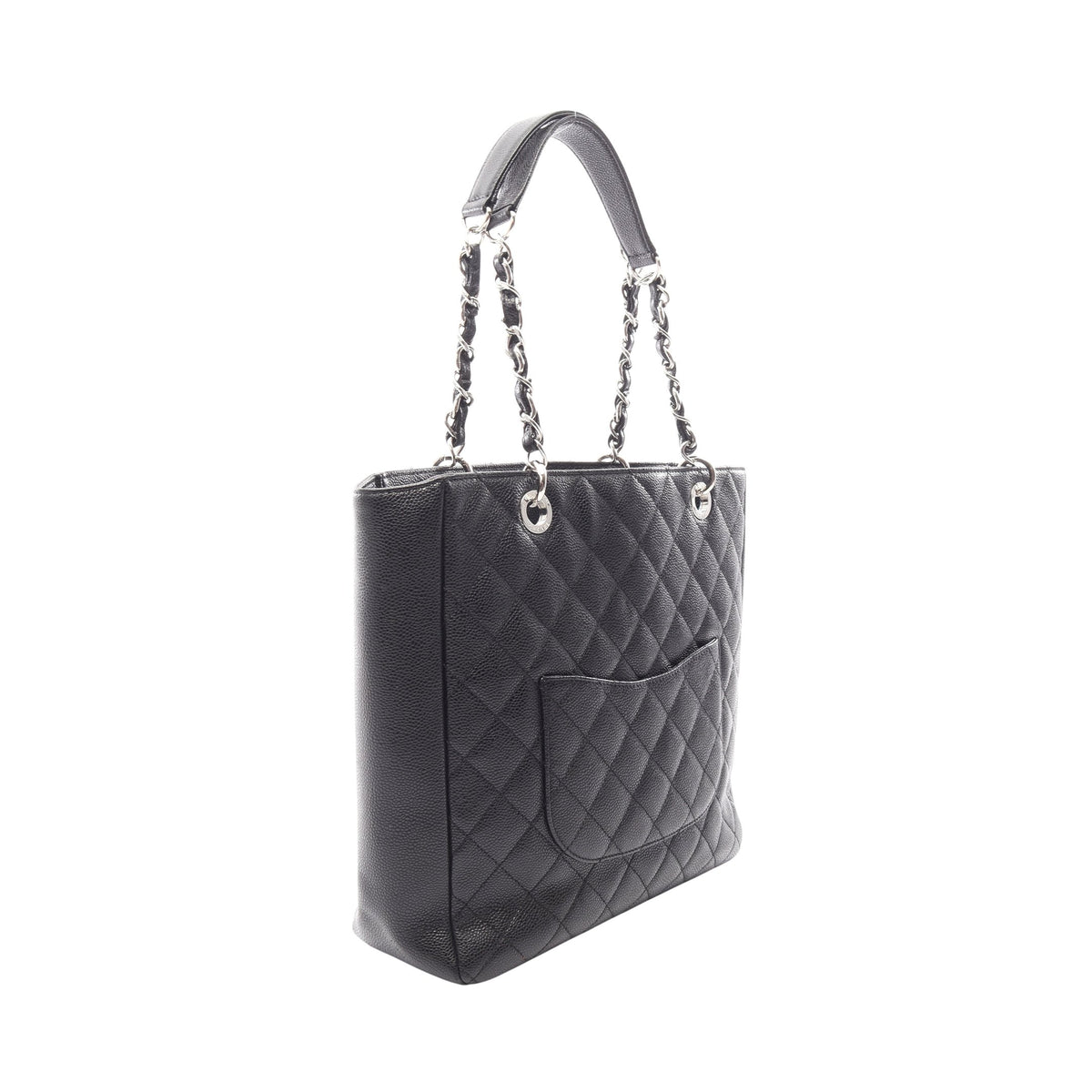マトラッセ チェーンショルダーバッグ チェーントートバッグ キャビアスキン ブラック シルバー金具 シャネル バッグ CHANEL
