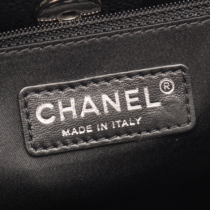 マトラッセ チェーンショルダーバッグ チェーントートバッグ キャビアスキン ブラック シルバー金具 シャネル バッグ CHANEL