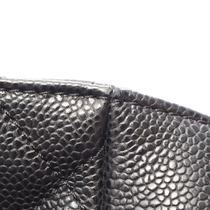 マトラッセ チェーンショルダーバッグ チェーントートバッグ キャビアスキン ブラック シルバー金具 シャネル バッグ CHANEL