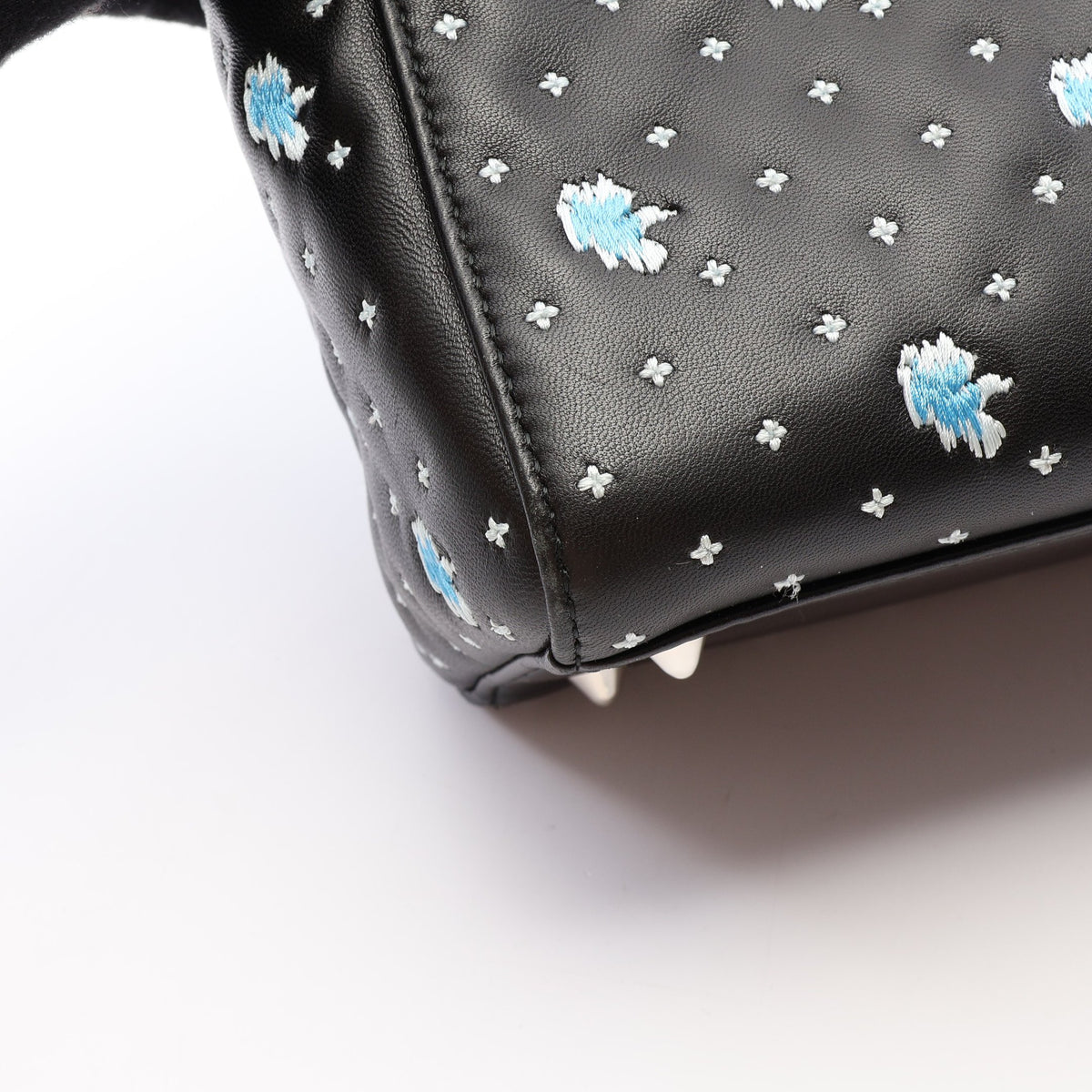 LADY DIOR レディディオール 2WAY ハンドバッグ レザー ブラック ホワイト ライトブルー クリスチャンディオール
