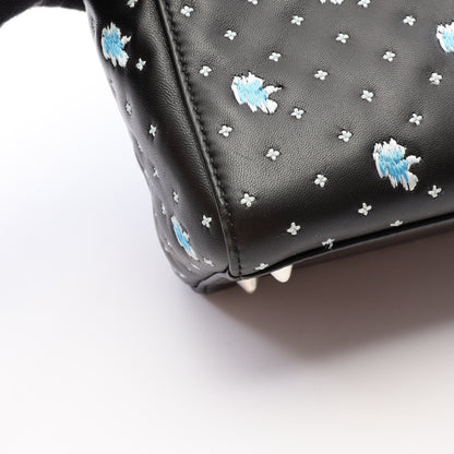 LADY DIOR レディディオール 2WAY ハンドバッグ レザー ブラック ホワイト ライトブルー クリスチャンディオール