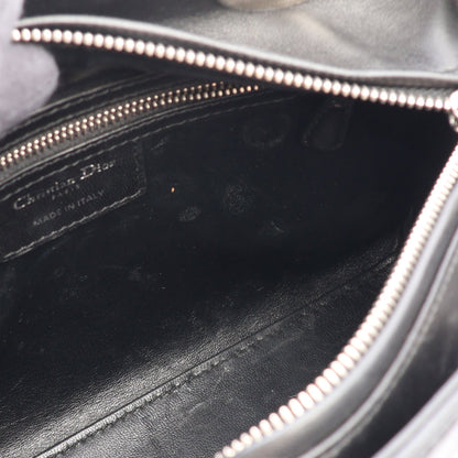 LADY DIOR レディディオール 2WAY ハンドバッグ レザー ブラック ホワイト ライトブルー クリスチャンディオール