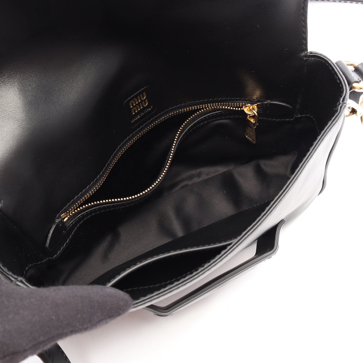 CRM FINE CALF ペニー 2WAY ハンドバッグ レザー ブラック ミュウミュウ