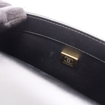 マトラッセ トップハンドル 2WAY チェーンショルダーバッグ ラムスキン ブラック ゴールド金具 シャネル