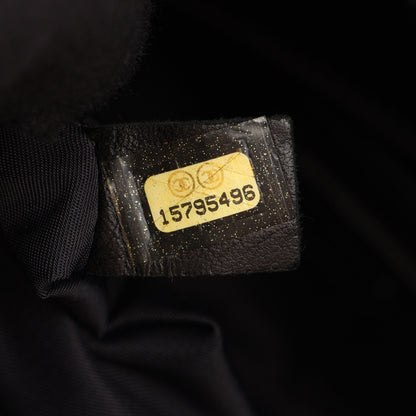 パリビアリッツPM ハンドバッグ トートバッグ コーティングキャンバス レザー ブラック シルバー金具 シャネル