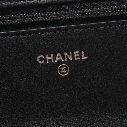 マトラッセ チェーンウォレット レザー ネイビー ブラック シルバー金具 シャネル バッグ CHANEL