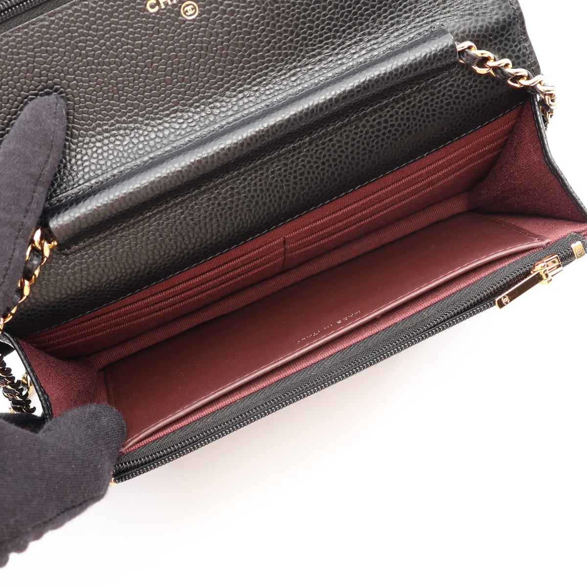 マトラッセ チェーンウォレット キャビアスキン ブラック ゴールド金具 シャネル バッグ CHANEL