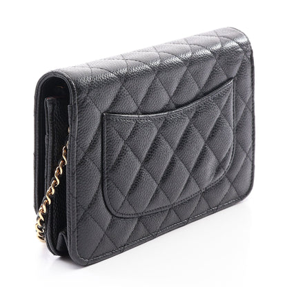 マトラッセ チェーンウォレット キャビアスキン ブラック ゴールド金具 シャネル バッグ CHANEL