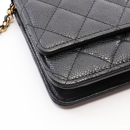 マトラッセ チェーンウォレット キャビアスキン ブラック ゴールド金具 シャネル バッグ CHANEL