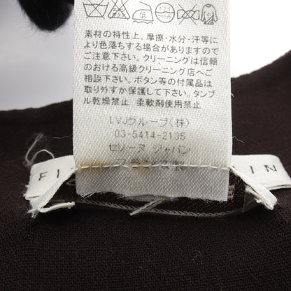 ノースリーブ ワンピース ウール ブラウン セリーヌ