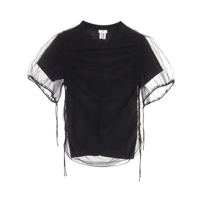 チュールドッキング 半袖Tシャツ コットン ナイロン ブラック ノワールケイニノミヤ