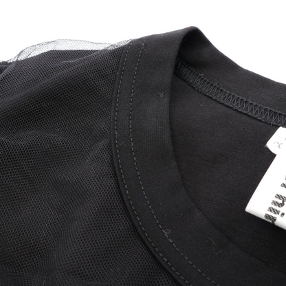 チュールドッキング 半袖Tシャツ コットン ナイロン ブラック ノワールケイニノミヤ