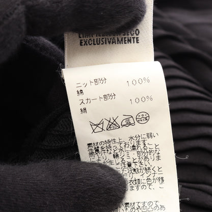 ノースリーブ 切替 ゴルチエ期 スターマーク ニットワンピース コットン シルク ブラック エルメス