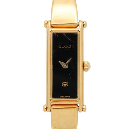 バングルウォッチ レディース 腕時計 クオーツ GP（ゴールドメッキ） ブラック グッチ 時計 GUCCI