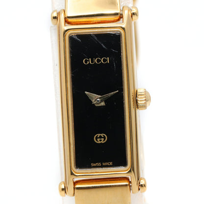 バングルウォッチ レディース 腕時計 クオーツ GP（ゴールドメッキ） ブラック グッチ 時計 GUCCI