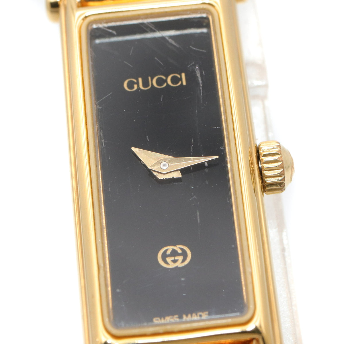バングルウォッチ レディース 腕時計 クオーツ GP（ゴールドメッキ） ブラック グッチ 時計 GUCCI